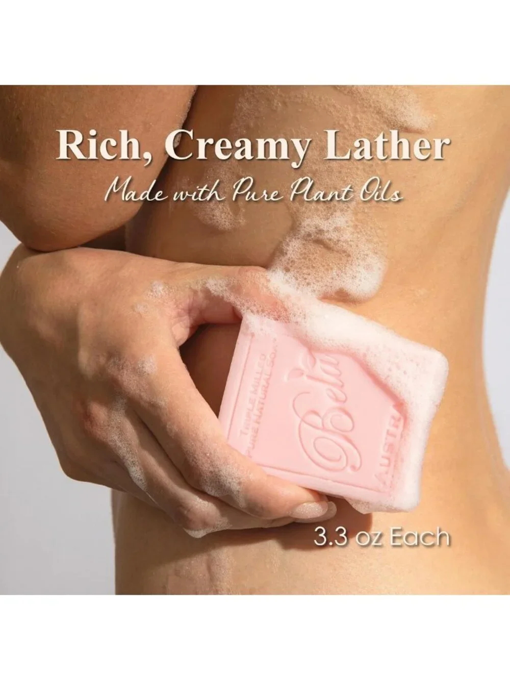 Rose Soap Bars Pack of 12 - French Triple Milled, Organic Shea Butter, Hand